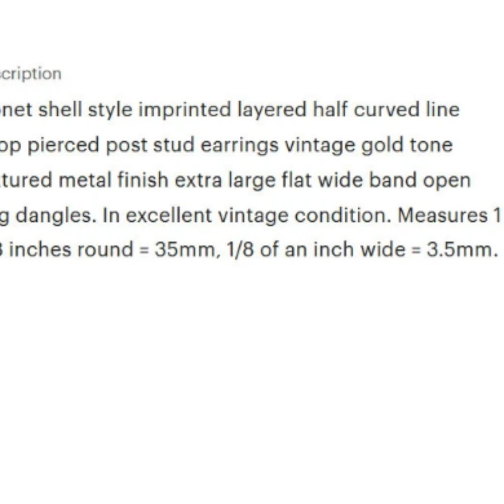 Shell Imprinted Hoops Pierced Post Stud Earrings … - image 2